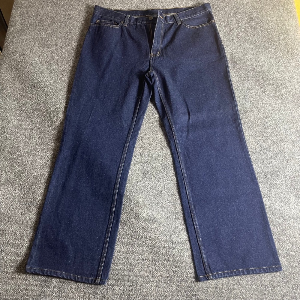 Faded Glory‎ Mens Straight Leg Indigo Blue Denim Jeans 36x30 100% Cotton 418